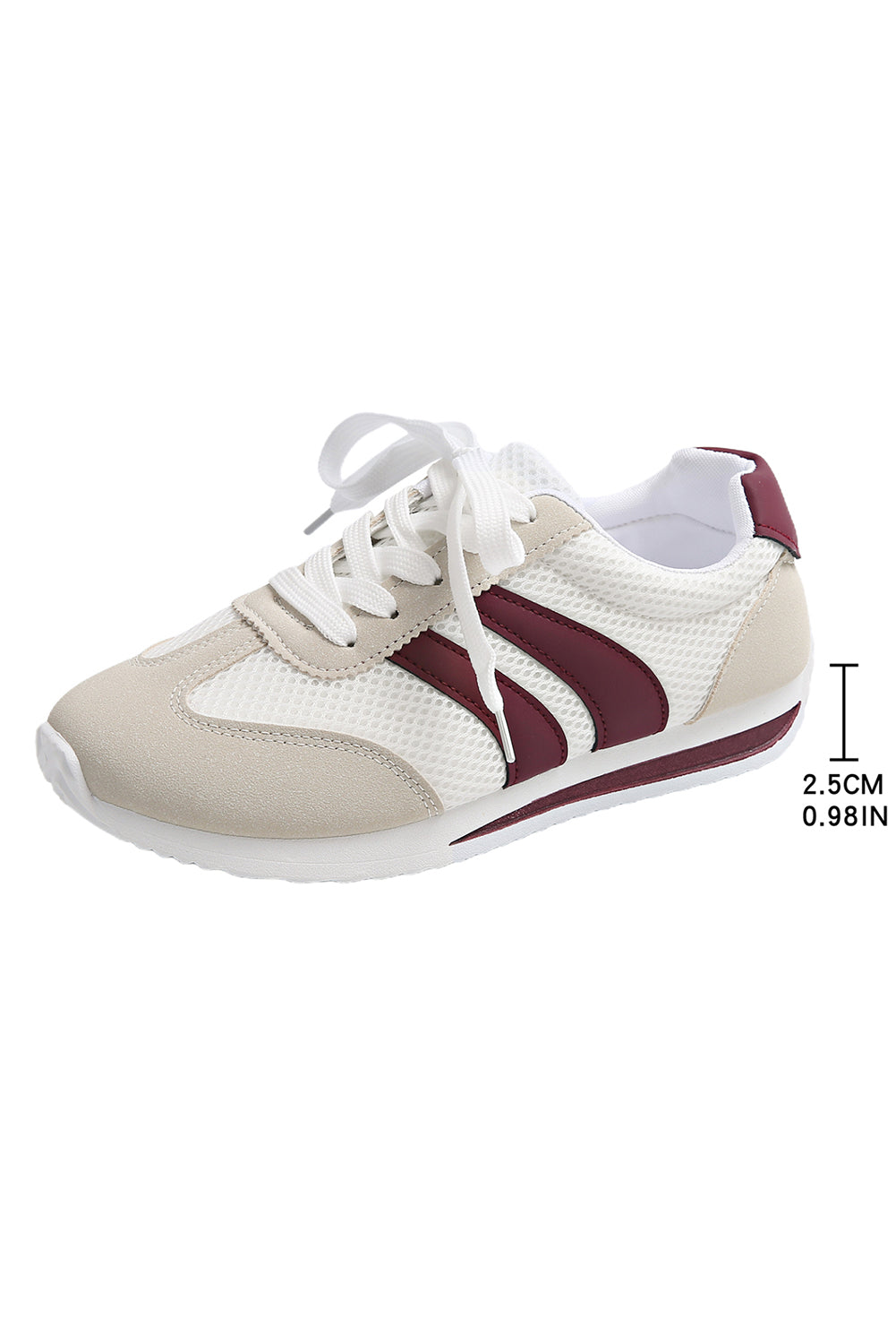 Layla Patchwork Breathable Lace Up Sneakers