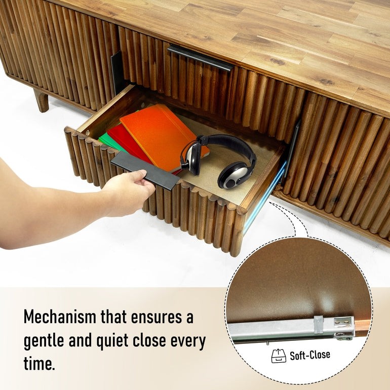 Bosk Wood Fluted TV Stand