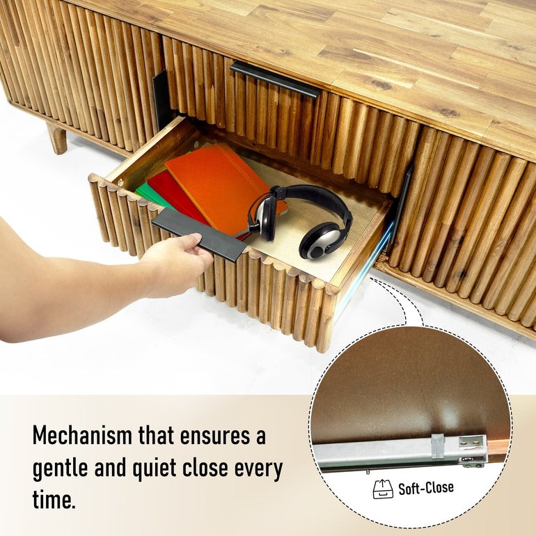Bosk Wood Fluted TV Stand