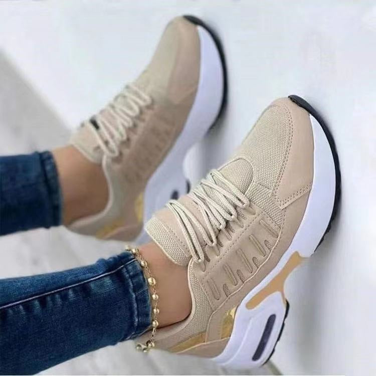 Lace-Up Wedge Sneakers