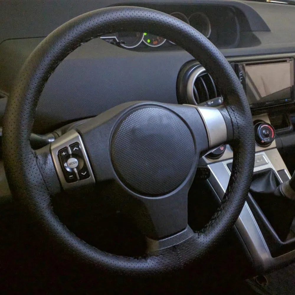 Genuine Leather Car Steering Wheel Cover Soft Anti slip Steering-Wheel Braid Cowhide Braid With Needles Thread Leather Steering Wheel Cover Heavy Duty Pure Cowhide Steering Wheel Cover, Genuine Leather Steering Wheel Cover (Copy)