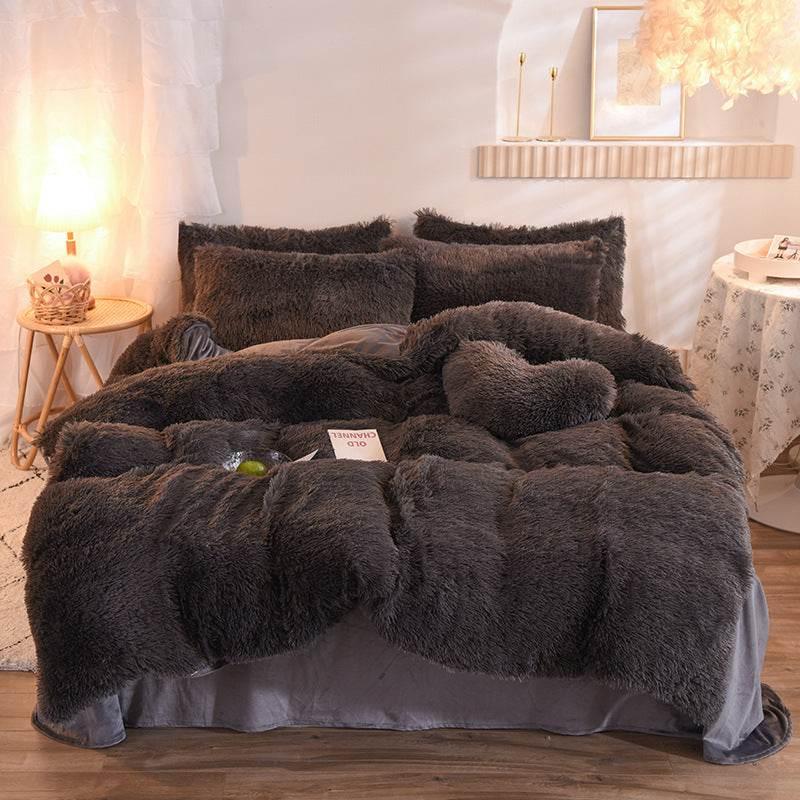 Thick Fleece Duvet Cover Warm Bedding Set