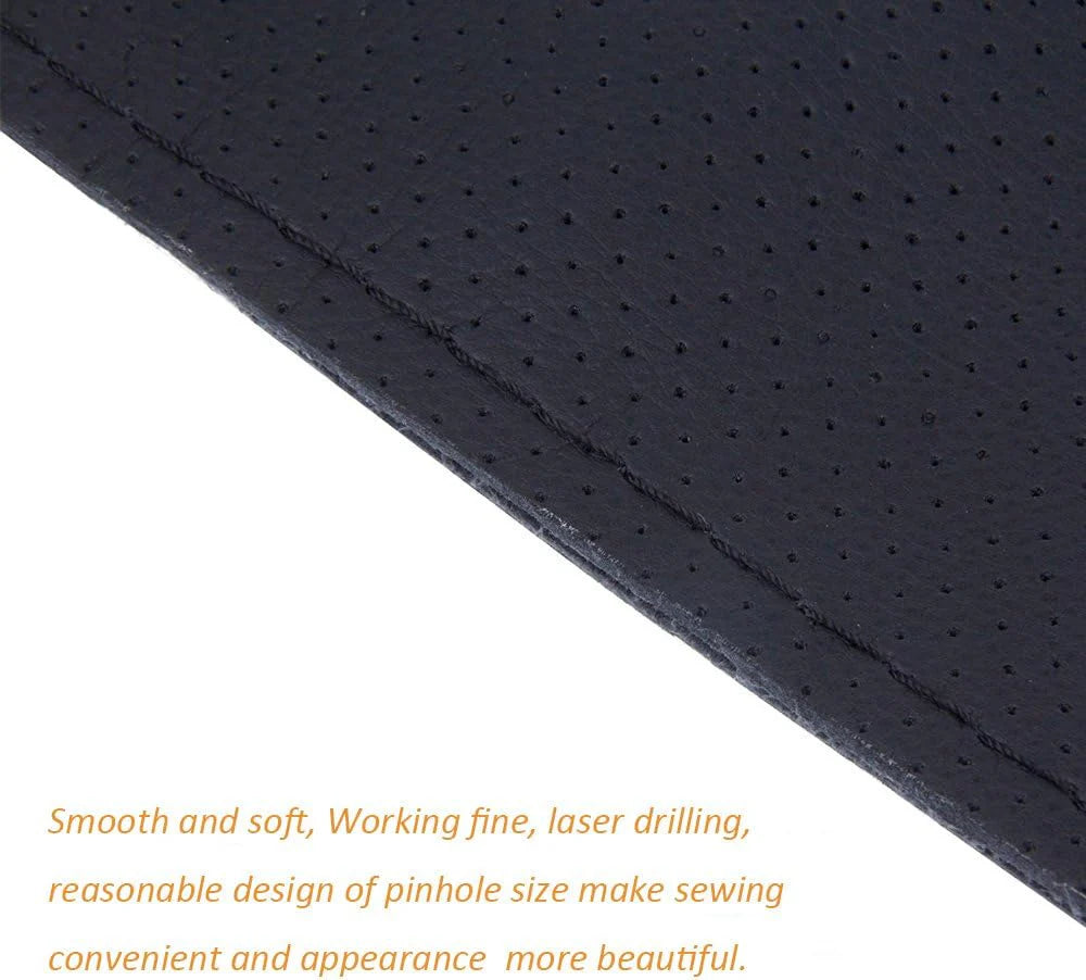 Genuine Leather Car Steering Wheel Cover Soft Anti slip Steering-Wheel Braid Cowhide Braid With Needles Thread Leather Steering Wheel Cover Heavy Duty Pure Cowhide Steering Wheel Cover, Genuine Leather Steering Wheel Cover (Copy)