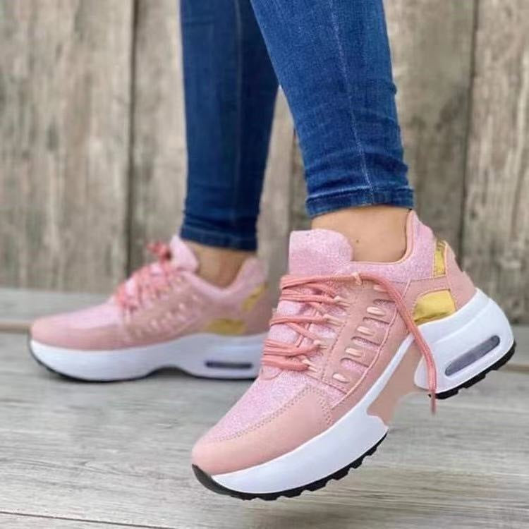 Lace-Up Wedge Sneakers