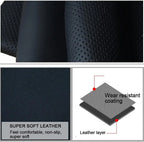 Genuine Leather Car Steering Wheel Cover Soft Anti slip Steering-Wheel Braid Cowhide Braid With Needles Thread Leather Steering Wheel Cover Heavy Duty Pure Cowhide Steering Wheel Cover, Genuine Leather Steering Wheel Cover (Copy)