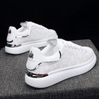 New Fashion White High Quality Women's White Thick Soled Sports Casual Couple Shoes Summer Lace-Up Trainers Gym Tennis Running Breathable High Quality Sneakers