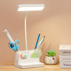 LED Table Lamp With Pen Storage Eye Protection Stepless Dimming Desk Lamp Study Children Smart LED Bedside Lamp Light Decorative Table Lamp Cute Study Lamps for Bedroom Décor
