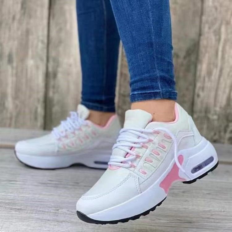 Lace-Up Wedge Sneakers
