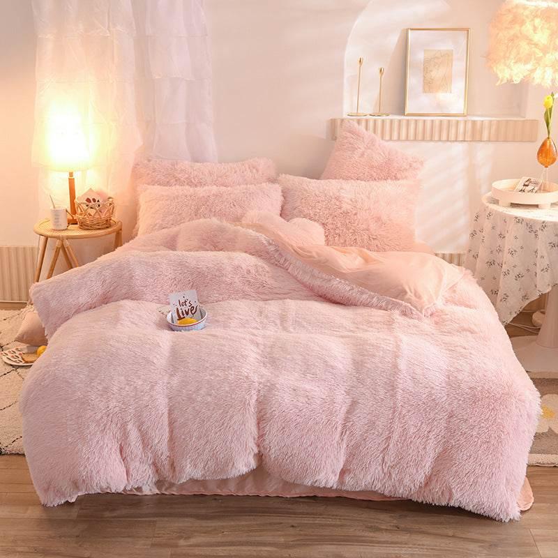 Thick Fleece Duvet Cover Warm Bedding Set