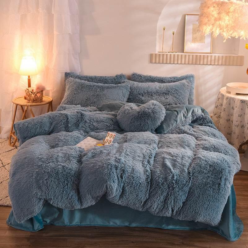 Thick Fleece Duvet Cover Warm Bedding Set