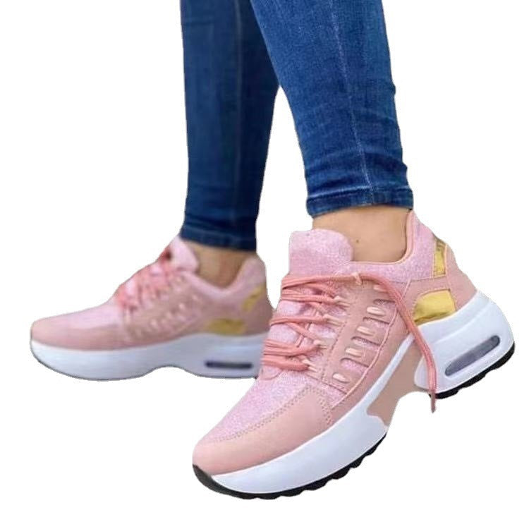 Lace-Up Wedge Sneakers