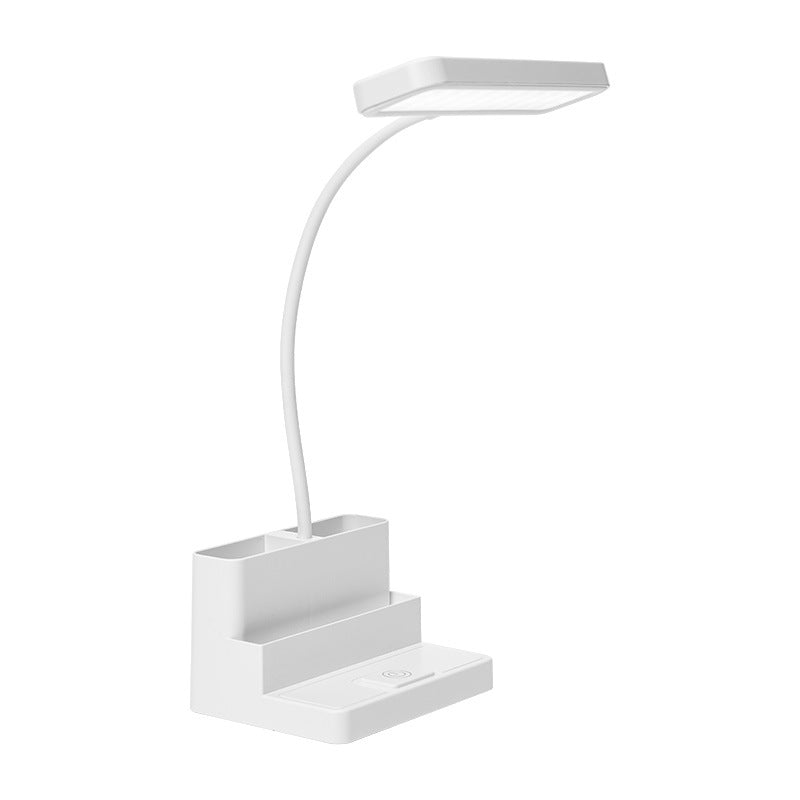 LED Table Lamp With Pen Storage Eye Protection Stepless Dimming Desk Lamp Study Children Smart LED Bedside Lamp Light Decorative Table Lamp Cute Study Lamps for Bedroom Décor