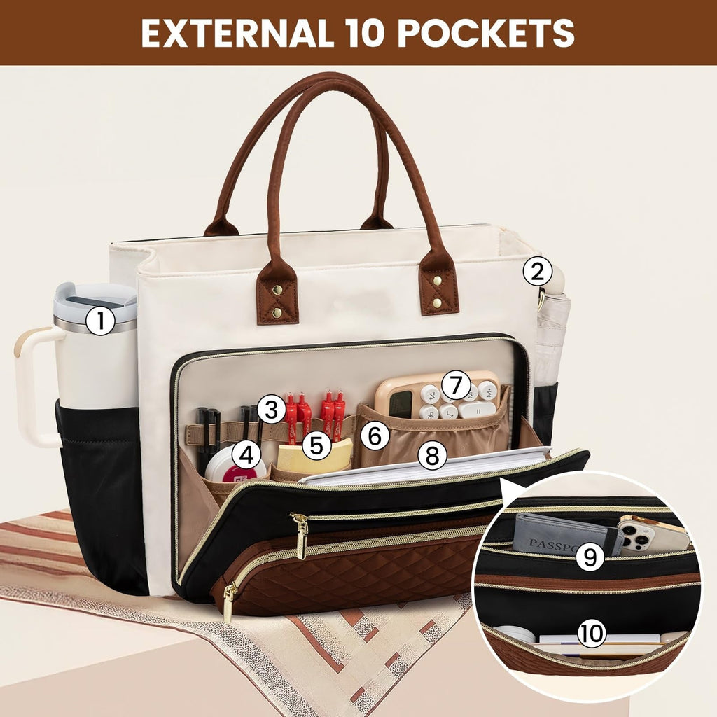 Womens Travel Work Bag With A Large Cup Holder