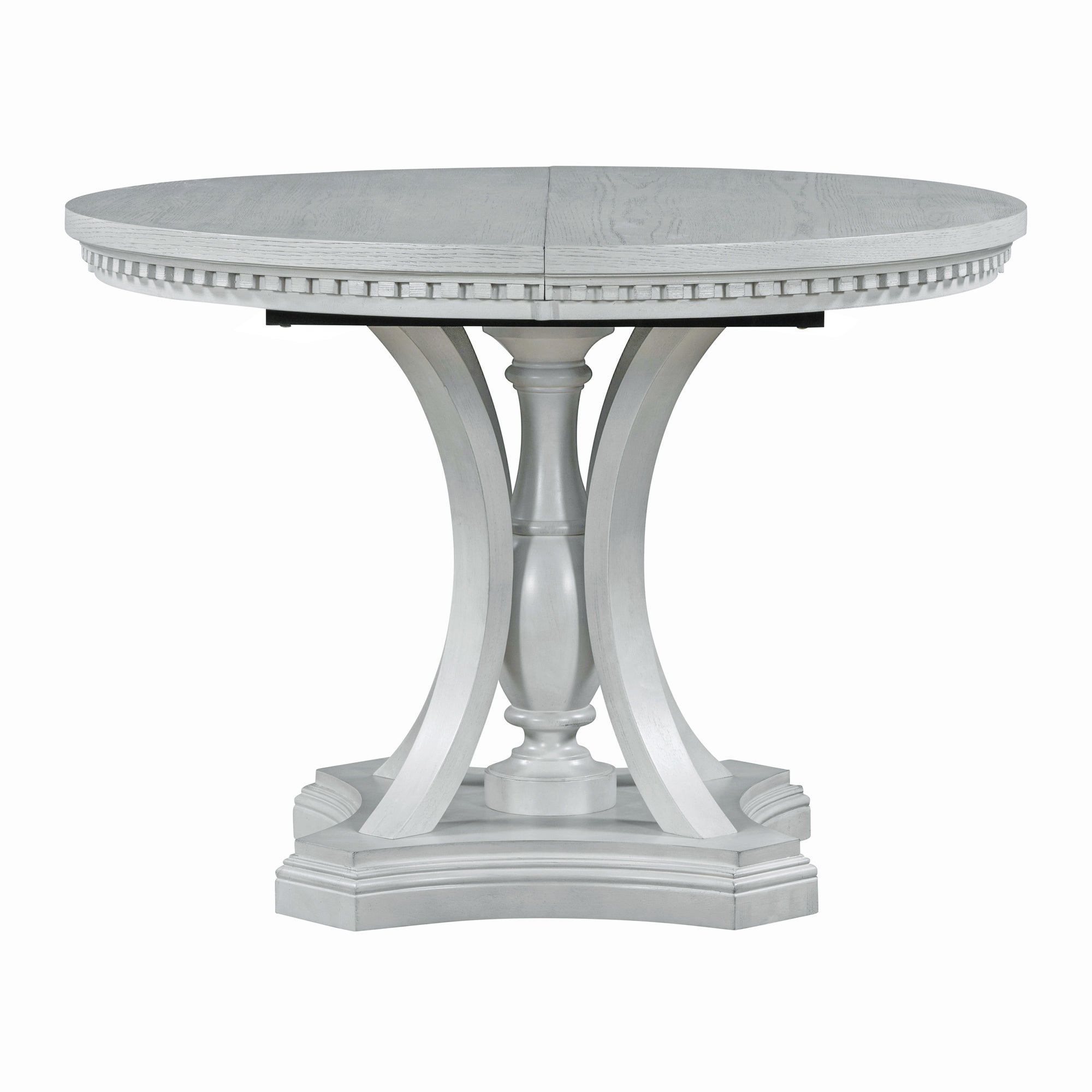 Retro 5-piece Dining Set Extendable Round Table and 4 Chairs for Kitchen Dining