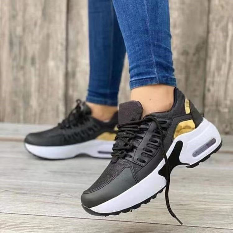 Lace-Up Wedge Sneakers