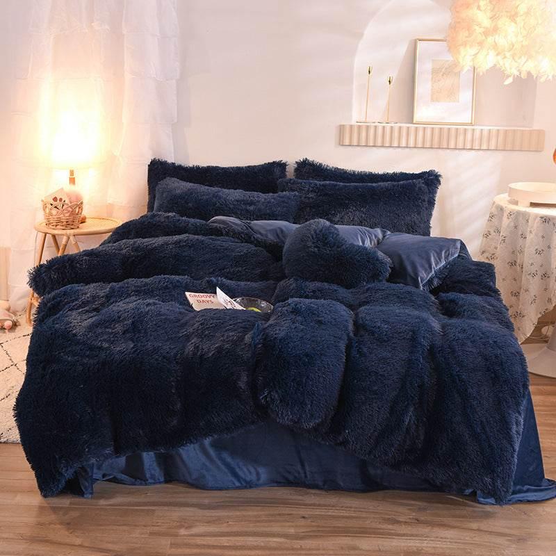 Thick Fleece Duvet Cover Warm Bedding Set