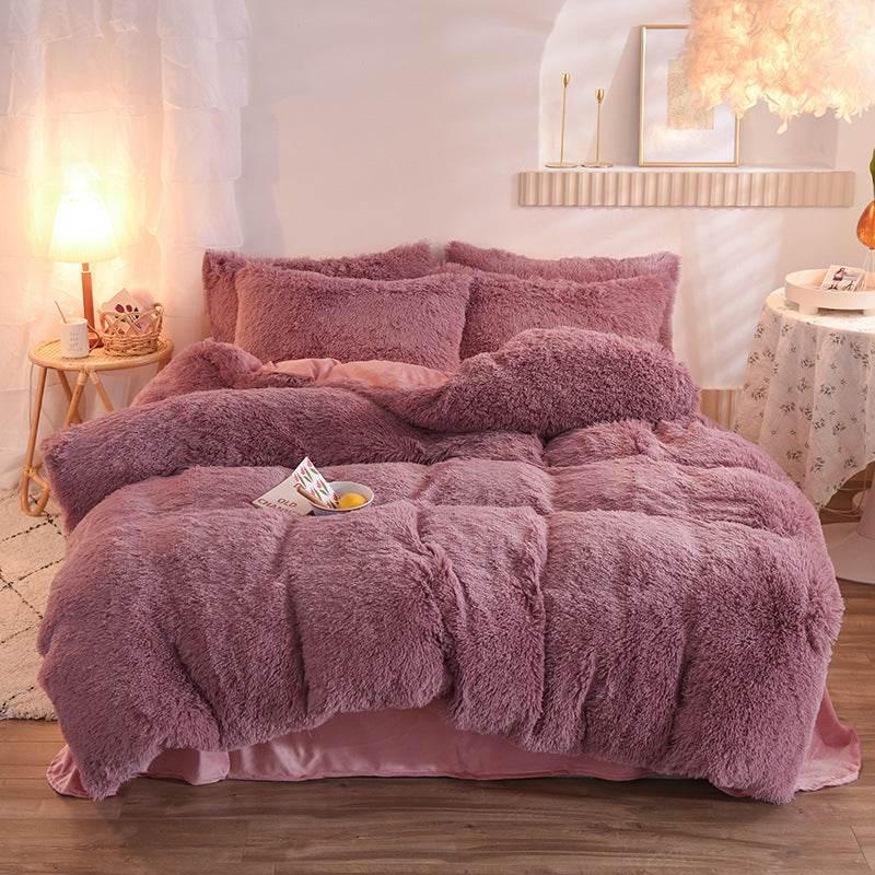 Thick Fleece Duvet Cover Warm Bedding Set
