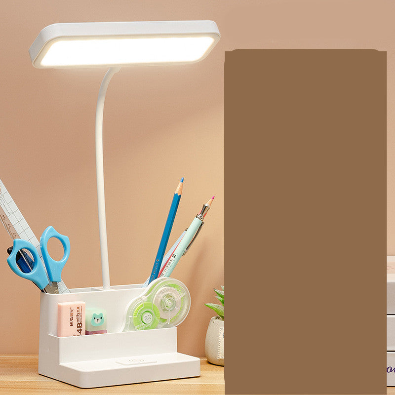 LED Table Lamp With Pen Storage Eye Protection Stepless Dimming Desk Lamp Study Children Smart LED Bedside Lamp Light Decorative Table Lamp Cute Study Lamps for Bedroom Décor