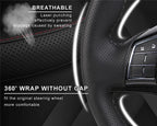 Genuine Leather Car Steering Wheel Cover Soft Anti slip Steering-Wheel Braid Cowhide Braid With Needles Thread Leather Steering Wheel Cover Heavy Duty Pure Cowhide Steering Wheel Cover, Genuine Leather Steering Wheel Cover (Copy)