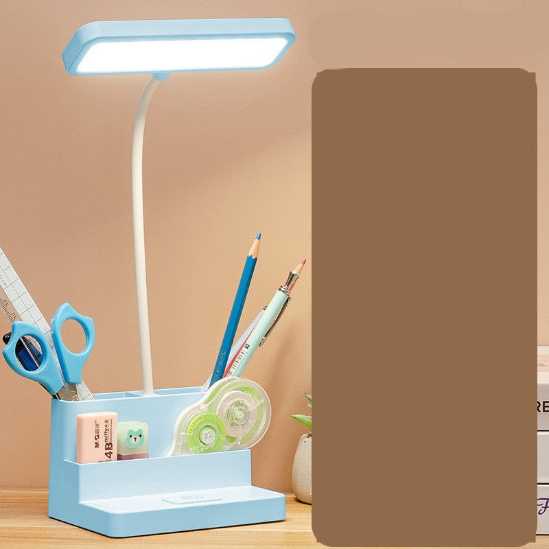 LED Table Lamp With Pen Storage Eye Protection Stepless Dimming Desk Lamp Study Children Smart LED Bedside Lamp Light Decorative Table Lamp Cute Study Lamps for Bedroom Décor