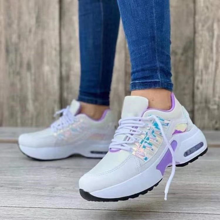 Lace-Up Wedge Sneakers