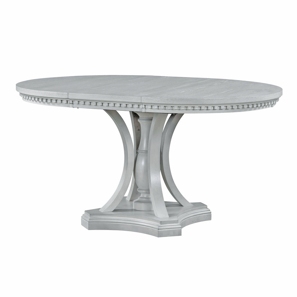 Retro 5-piece Dining Set Extendable Round Table and 4 Chairs for Kitchen Dining