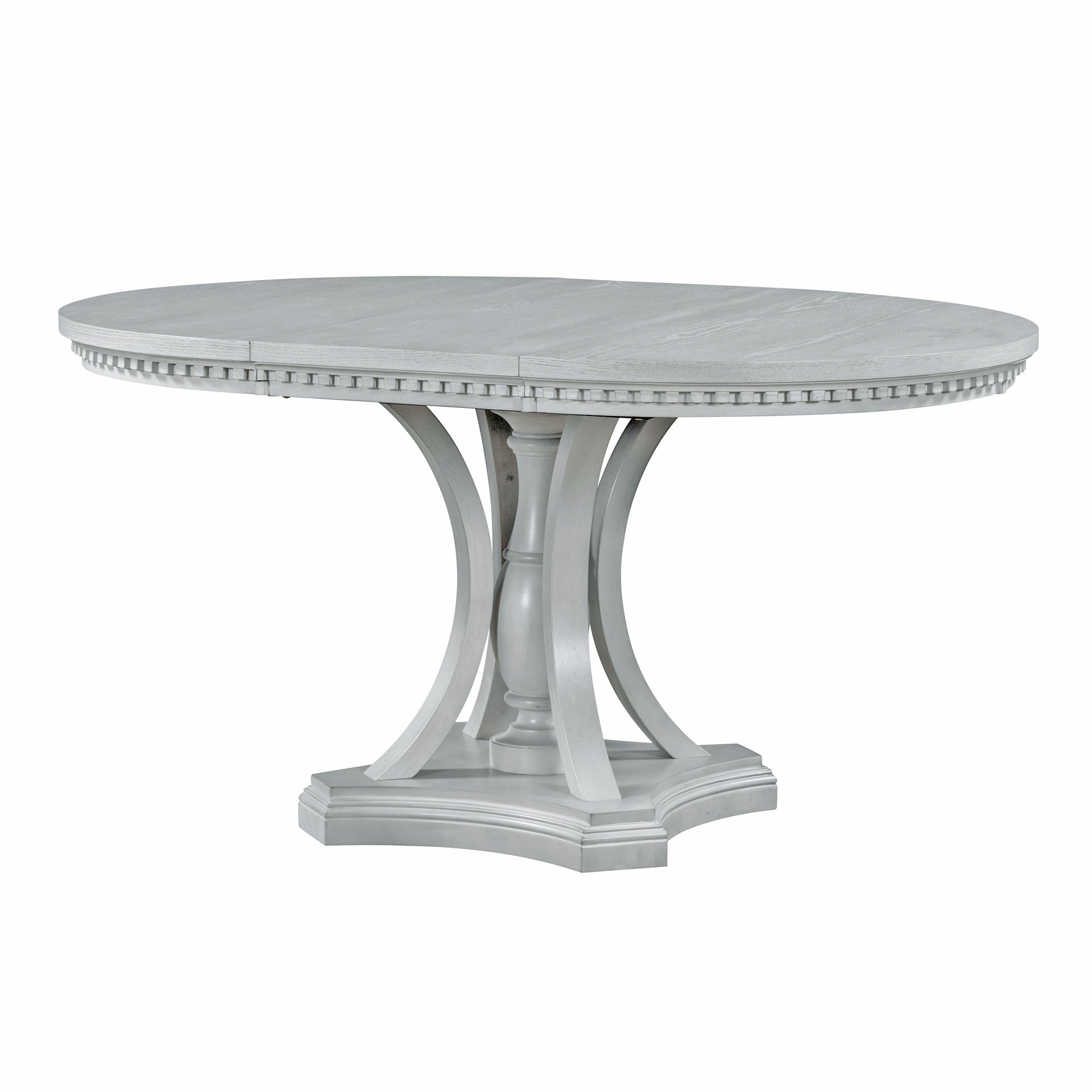 Retro 5-piece Dining Set Extendable Round Table and 4 Chairs for Kitchen Dining