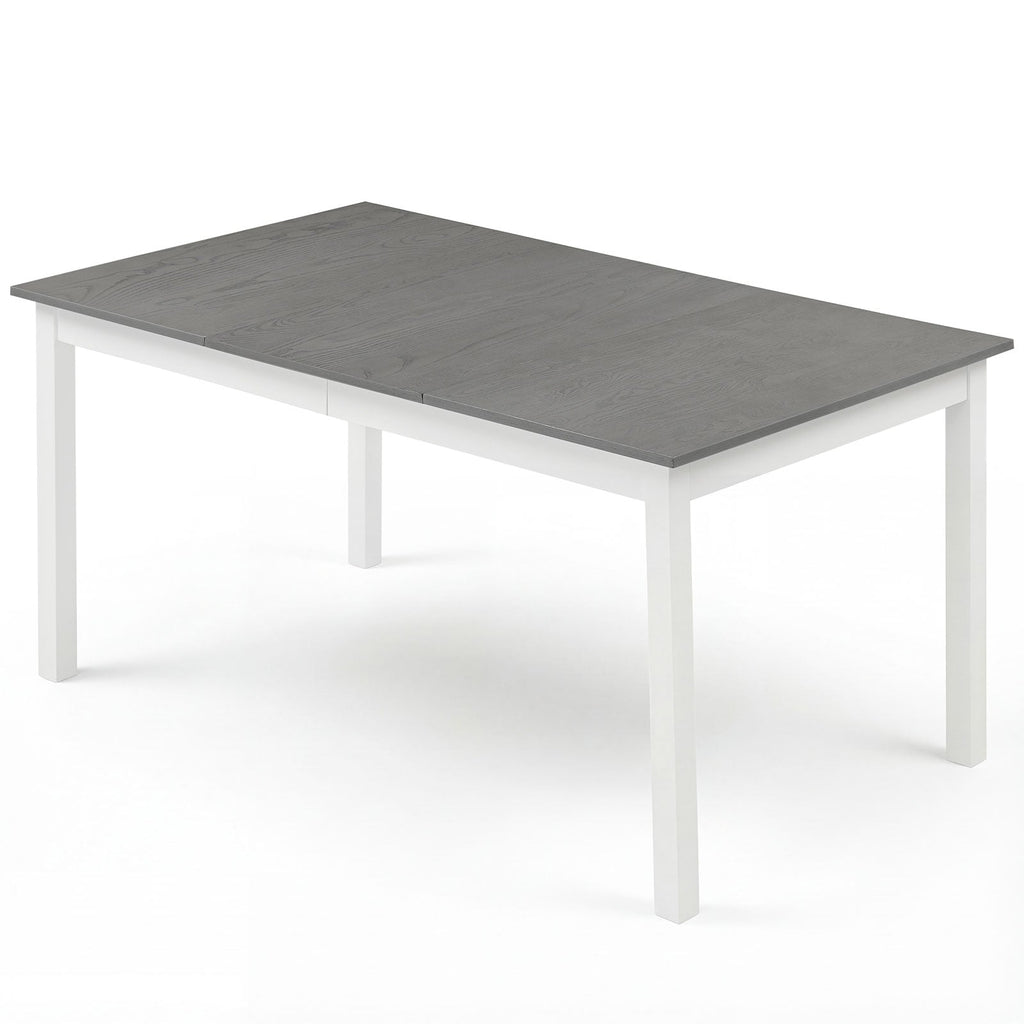 60 Inch Rectangular Dinner Table with Solid Rubber Wood Legs
