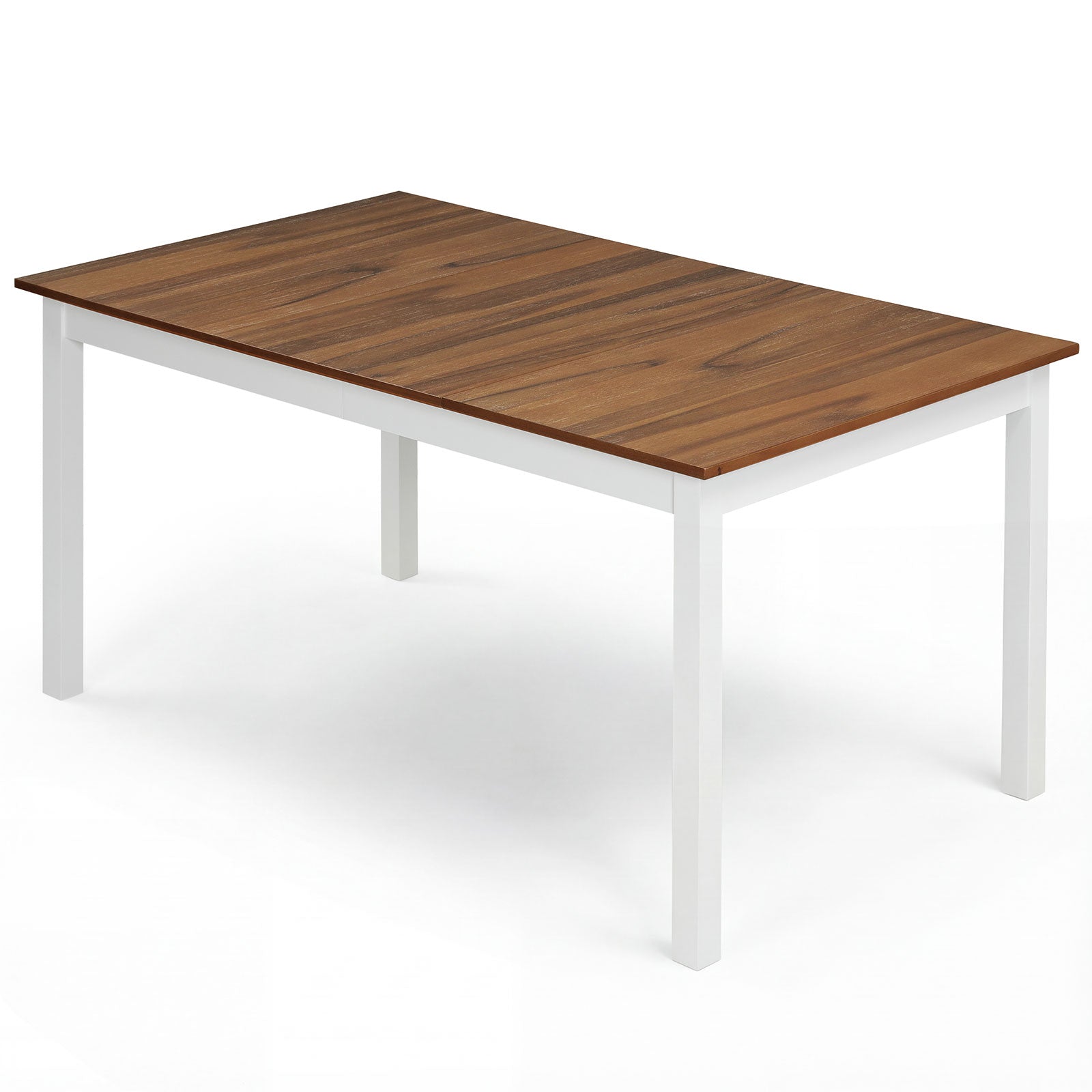 60 Inch Rectangular Dinner Table with Solid Rubber Wood Legs