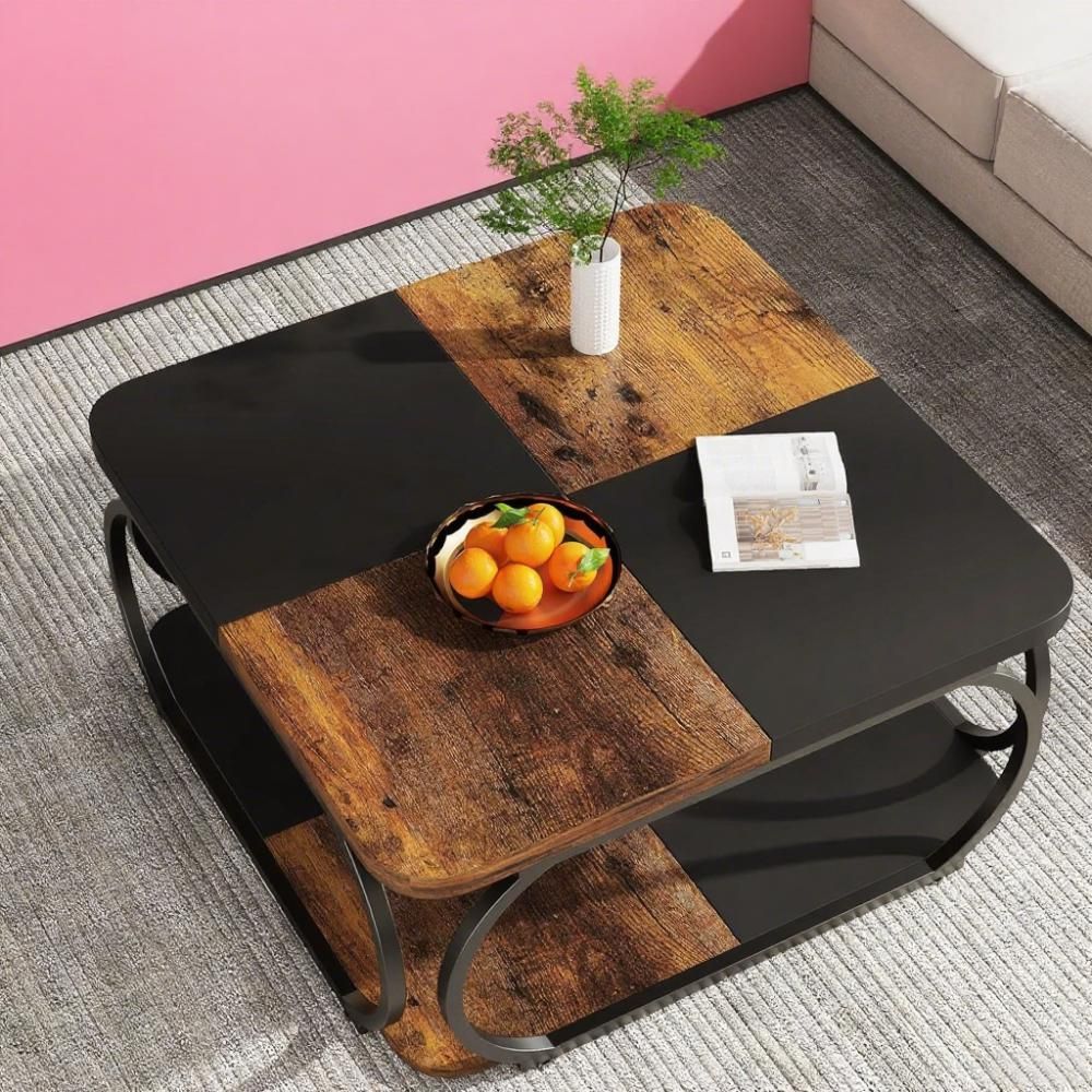 Beautiful Black Brown Wood Coffee Table