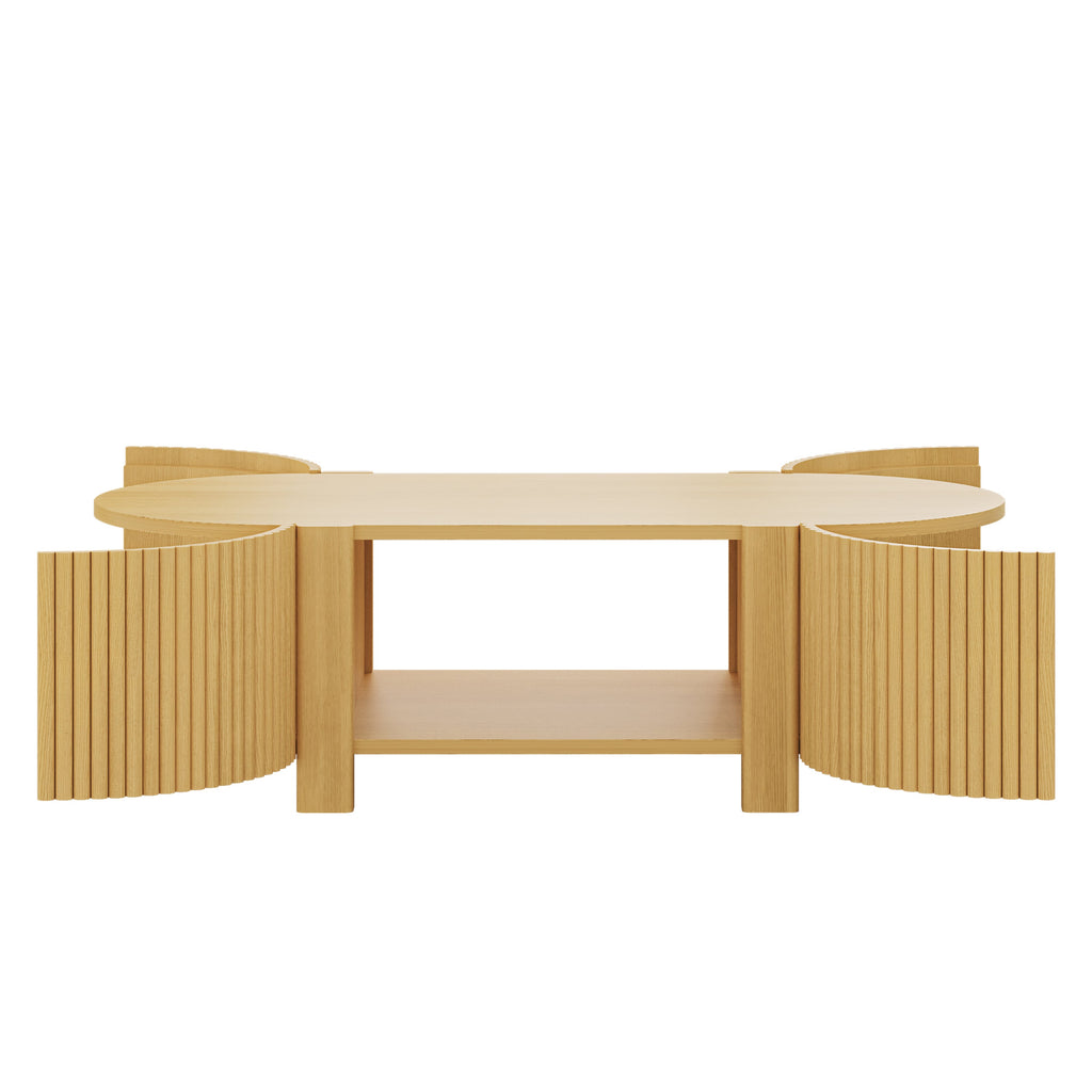 3-Piece Living Room Table Set, 1 Coffee and 2 Side Tables, Solid Wood, 47 in