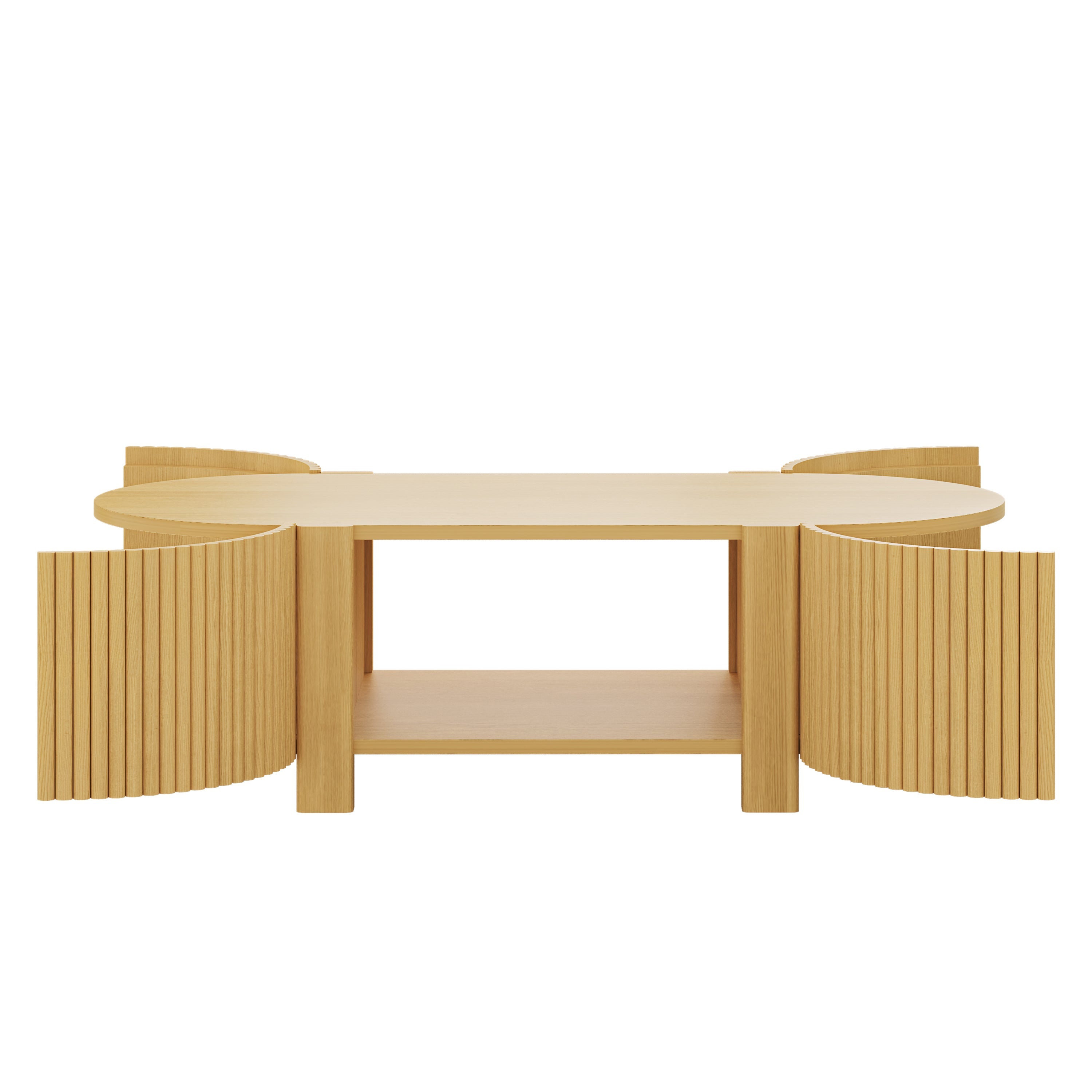 3-Piece Living Room Table Set, 1 Coffee and 2 Side Tables, Solid Wood, 47 in