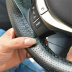 Genuine Leather Car Steering Wheel Cover Soft Anti slip Steering-Wheel Braid Cowhide Braid With Needles Thread Leather Steering Wheel Cover Heavy Duty Pure Cowhide Steering Wheel Cover, Genuine Leather Steering Wheel Cover (Copy)