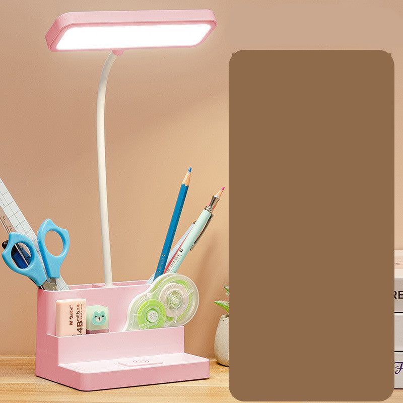 LED Table Lamp With Pen Storage Eye Protection Stepless Dimming Desk Lamp Study Children Smart LED Bedside Lamp Light Decorative Table Lamp Cute Study Lamps for Bedroom Décor