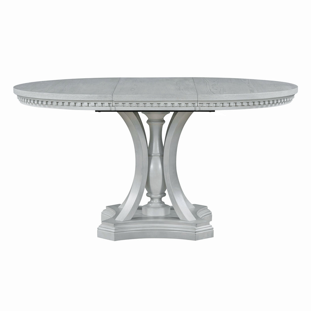 Retro 5-piece Dining Set Extendable Round Table and 4 Chairs for Kitchen Dining
