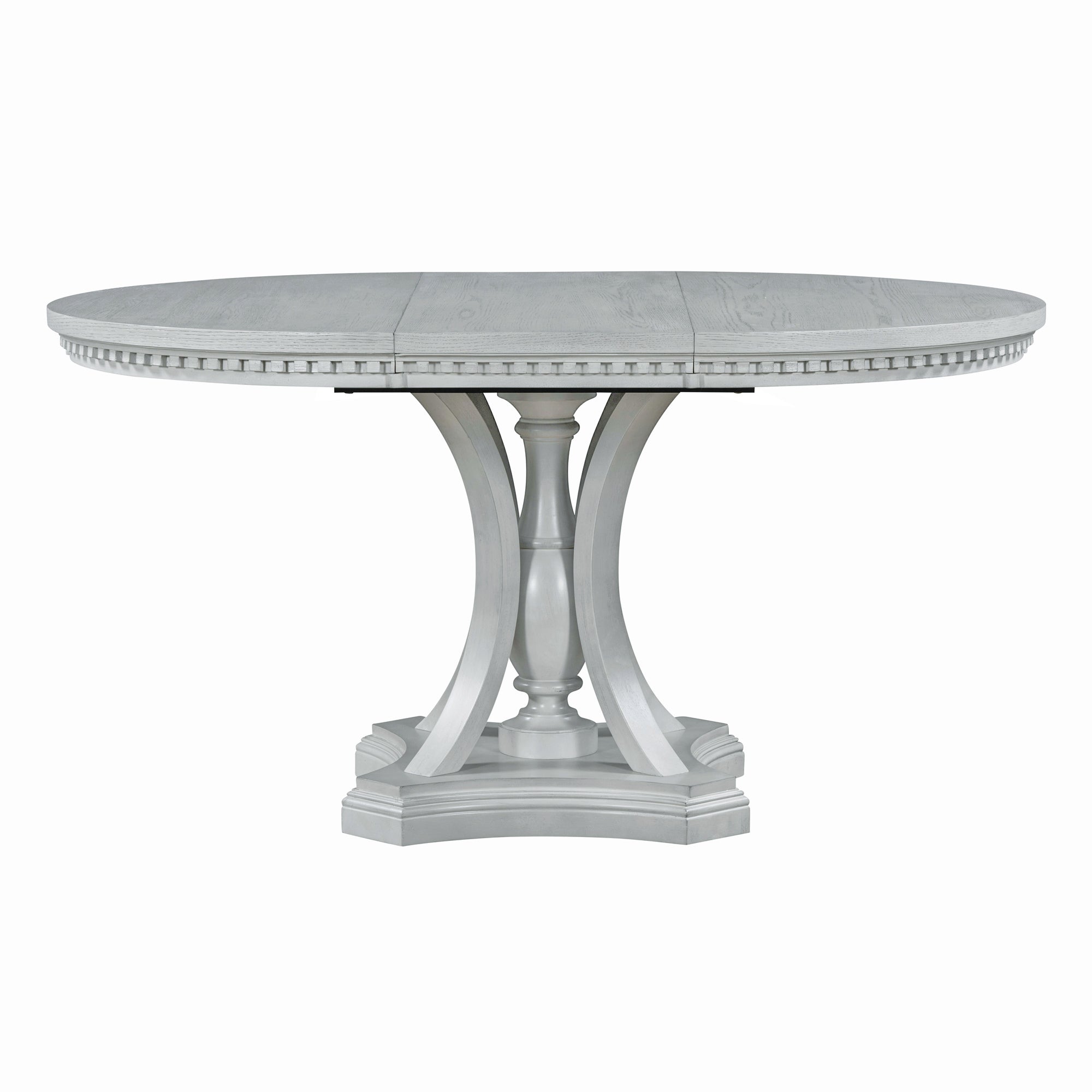 Retro 5-piece Dining Set Extendable Round Table and 4 Chairs for Kitchen Dining