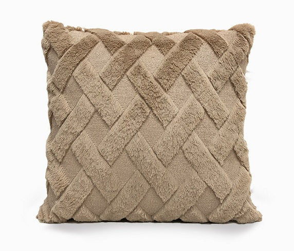 Plush Solid Color Sofa Pillowcase Living Room Cushion