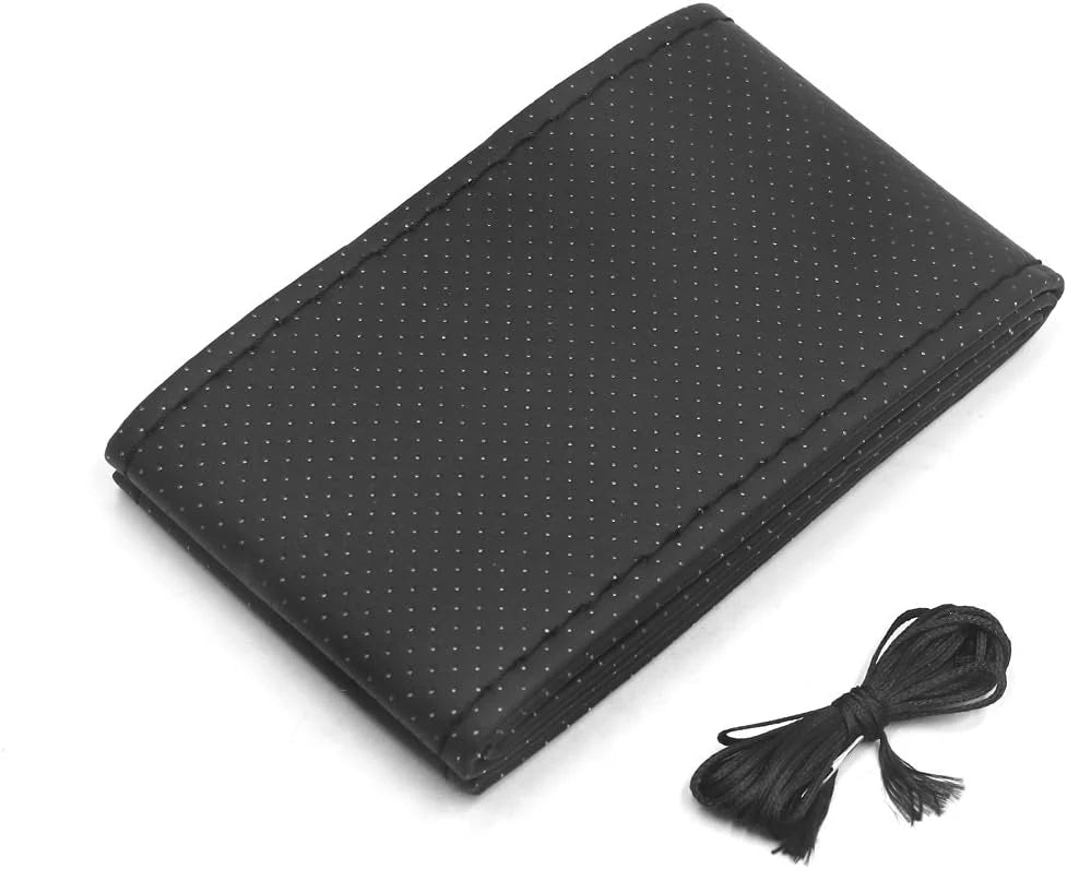 Genuine Leather Car Steering Wheel Cover Soft Anti slip Steering-Wheel Braid Cowhide Braid With Needles Thread Leather Steering Wheel Cover Heavy Duty Pure Cowhide Steering Wheel Cover, Genuine Leather Steering Wheel Cover (Copy)