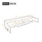 TV Stand For TVs Up To 85" With Closed Storage, Soft Closing Hinges, Living Room Entertainment Center - Walnut