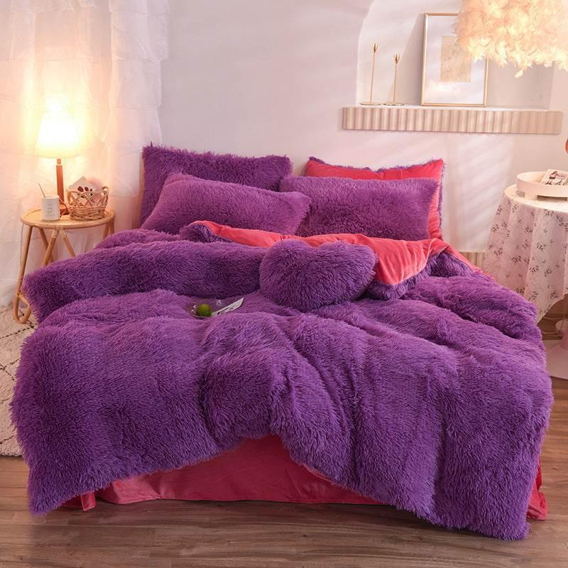 Thick Fleece Duvet Cover Warm Bedding Set