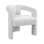 Teddy fabric modern design dining chair,open-Back ,modren kitchen armchair for Dinging Room(BEIGE)