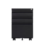 Locked three drawer storage mobile metal filing cabinet with pre installed wheels under the desk filing cabinet