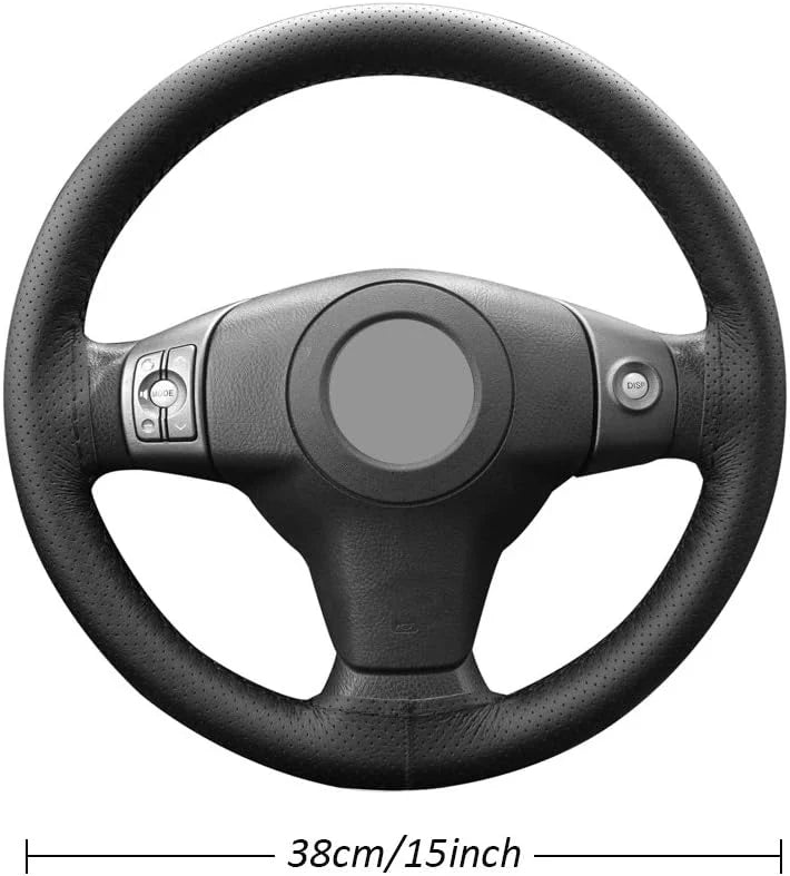 Genuine Leather Car Steering Wheel Cover Soft Anti slip Steering-Wheel Braid Cowhide Braid With Needles Thread Leather Steering Wheel Cover Heavy Duty Pure Cowhide Steering Wheel Cover, Genuine Leather Steering Wheel Cover (Copy)
