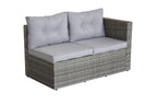 4 Piece Patio Sectional Wicker Rattan Outdoor Furniture Sofa Set with Storage Box Grey