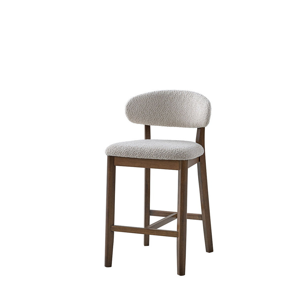 ACTU Counter Stools Set of 2, 26” Upholstered Bar Stools, Solid Wood, Mid-Century Modern