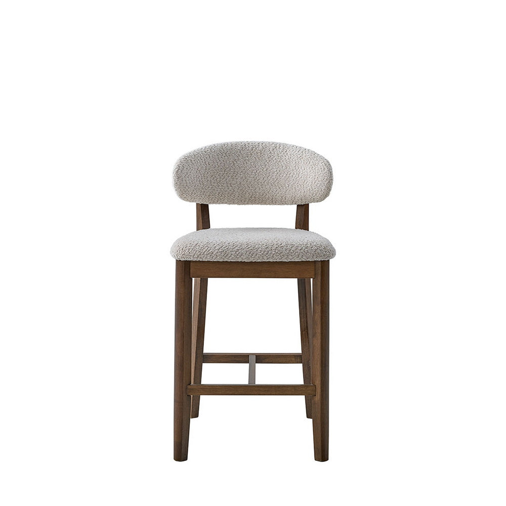 ACTU Counter Stools Set of 2, 26” Upholstered Bar Stools, Solid Wood, Mid-Century Modern