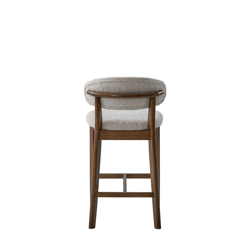 ACTU Counter Stools Set of 2, 26” Upholstered Bar Stools, Solid Wood, Mid-Century Modern