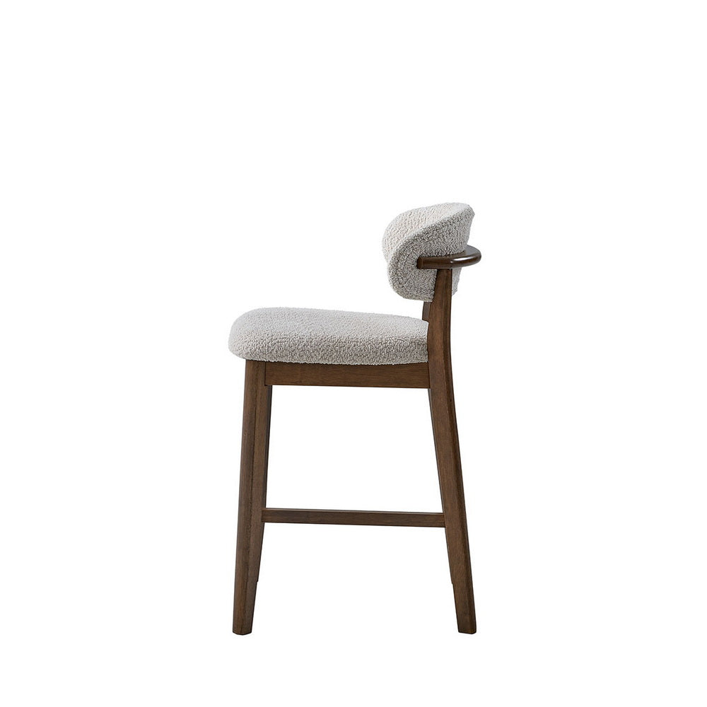 ACTU Counter Stools Set of 2, 26” Upholstered Bar Stools, Solid Wood, Mid-Century Modern