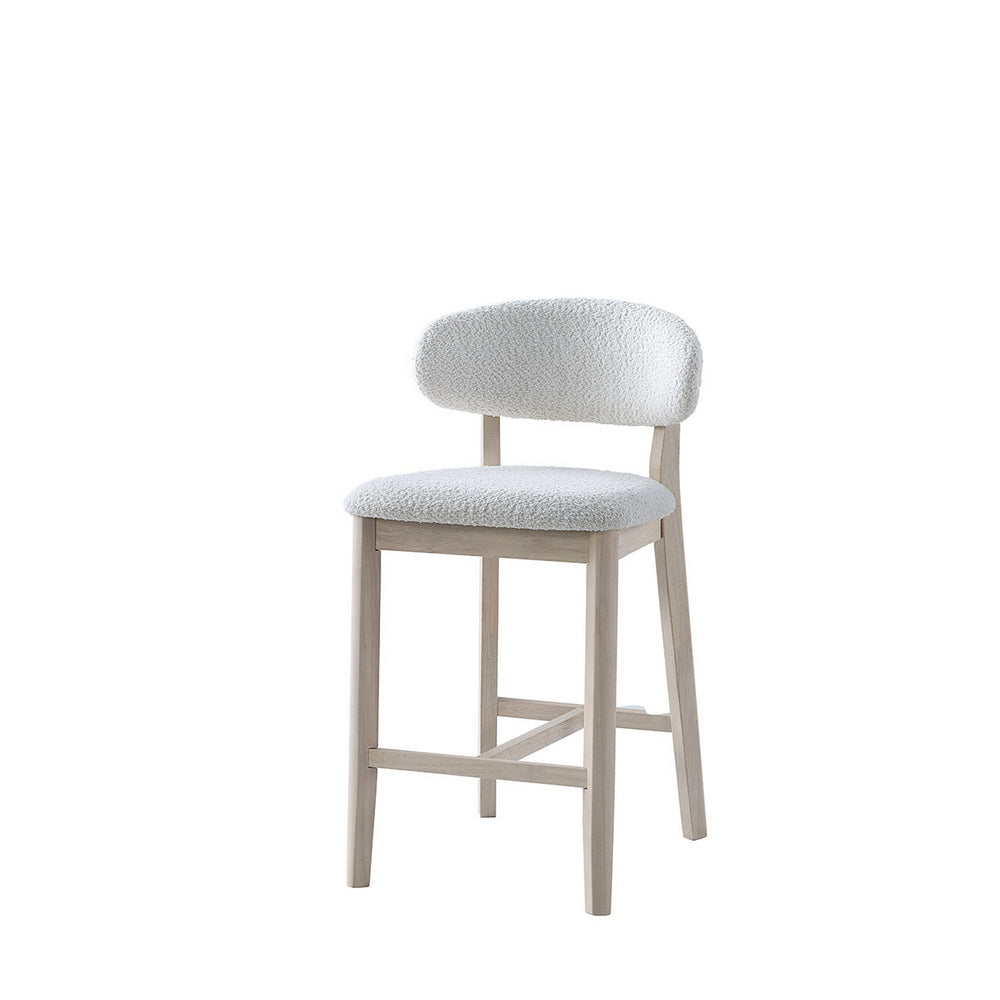 ACTU Counter Stools Set of 2, 26” Upholstered Bar Stools, Solid Wood, Mid-Century Modern
