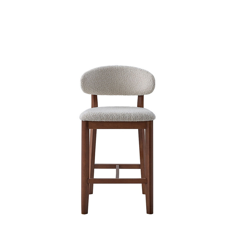 ACTU Counter Stools Set of 2, 26” Upholstered Bar Stools, Solid Wood, Mid-Century Modern